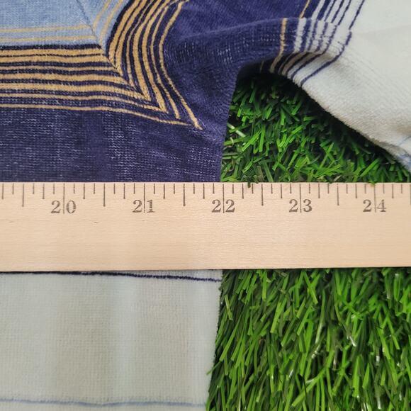 Vintage 70s LAX Velour Striped Pullover Sweater Large Slim-Fit Made IN USA - Picture 6 of 11